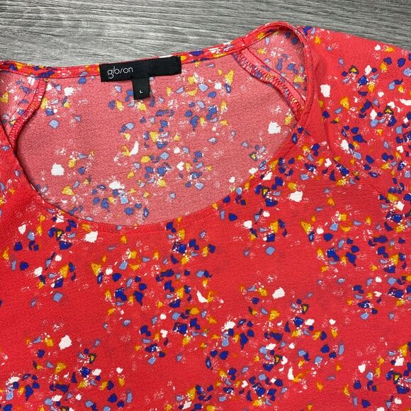 GIBSON x Living in Yellow L Womens Pink Ditzy Floral Maggie Twist Hem Top - Picture 7 of 9